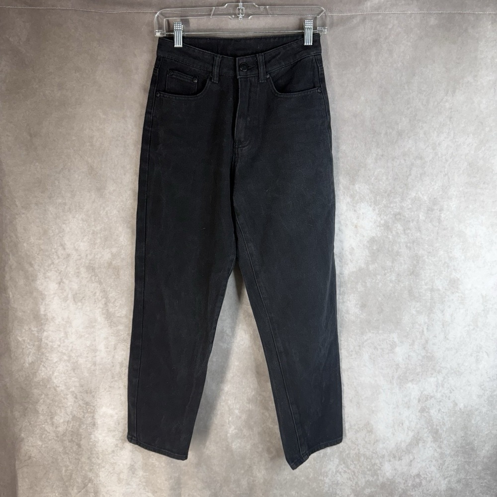 Lazy Oaf LO Tapered Cropped Jeans In Washed Black Women's Size 26